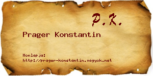 Prager Konstantin névjegykártya